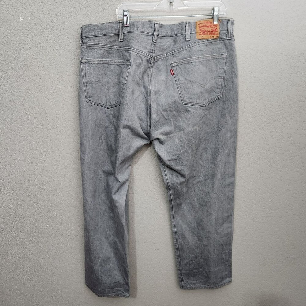 Levis 501 Button Fly Jeans Size W42 L29.5 Original Fit Gray Denim